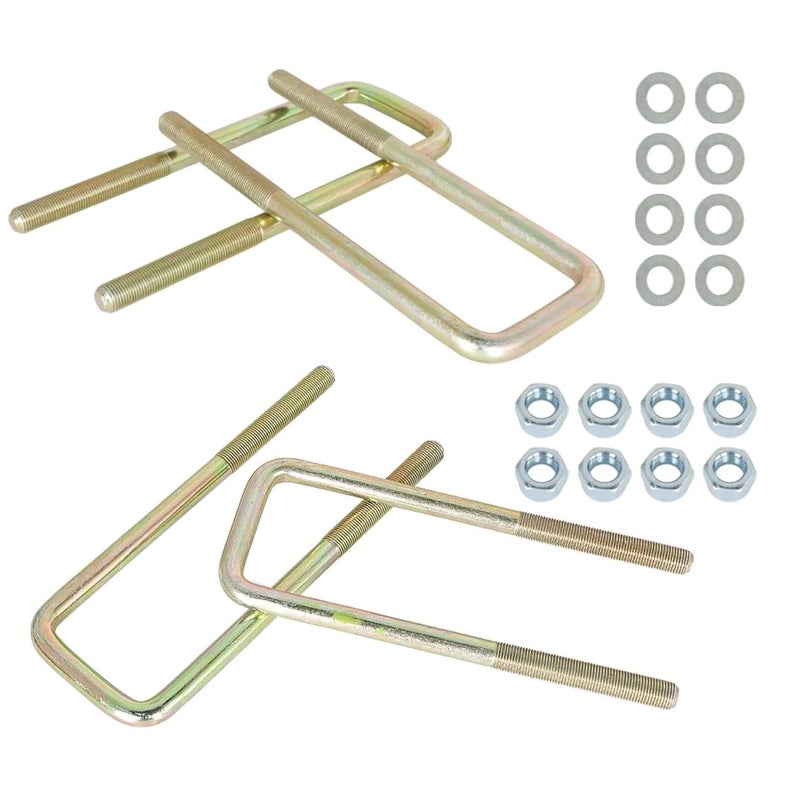 LABLT Square U-Bolts for 2.5 Wide Leaf Springs 8.75 Long 4 Piece Replacement for Silverado Sierra 1500 1988-2019 - Image 1